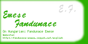 emese fandunace business card